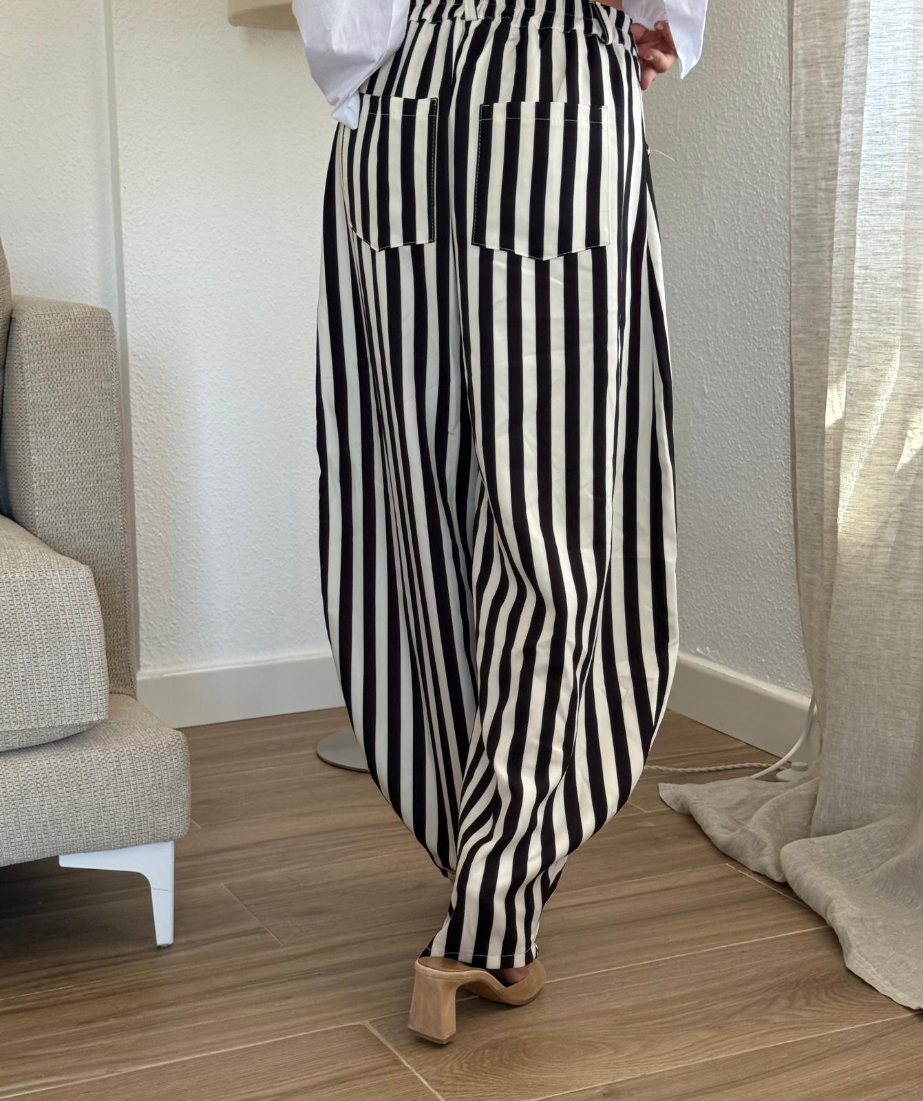 Pantalón Rayas Black & White