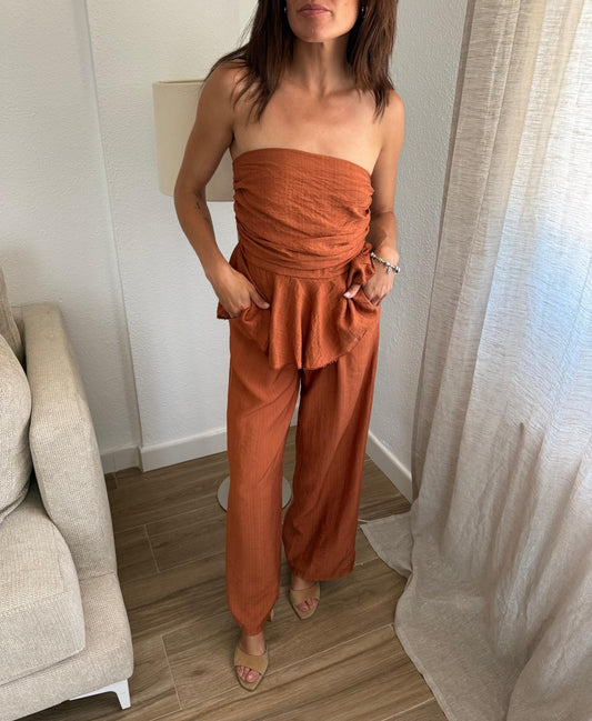 Conjunto Terracota Peplum