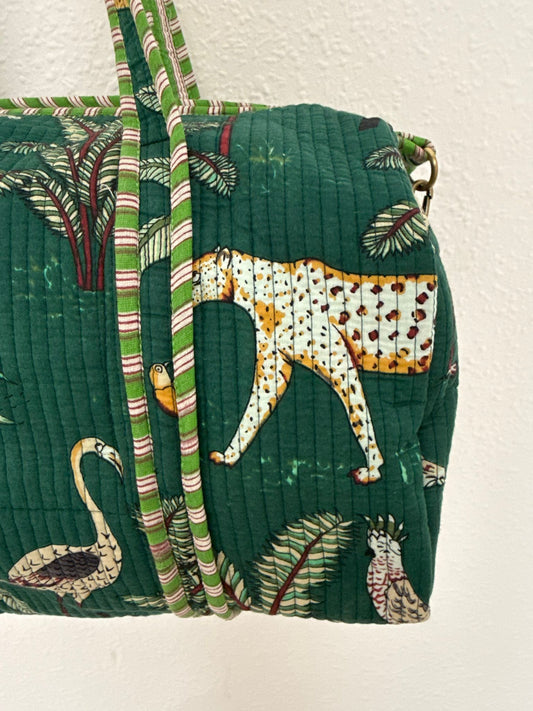 Bolsa de viaje estampado selva verde
