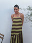 Vestido Oliva Rayas