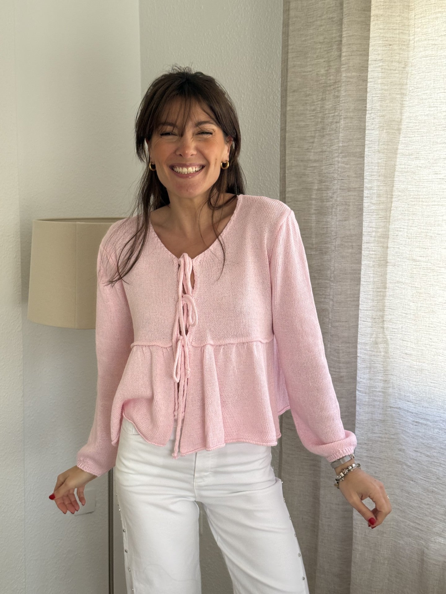 Chaqueta lazada multiposición Rosa