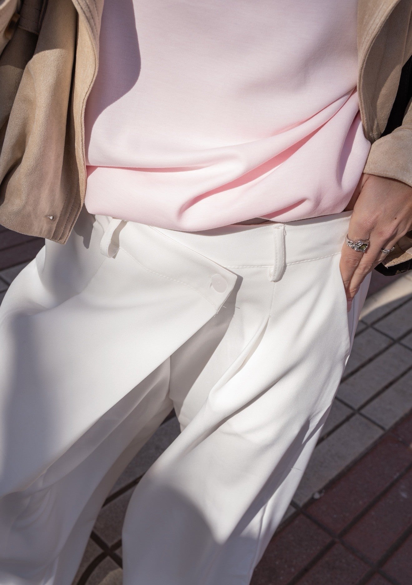 Pantalón traje Blanco