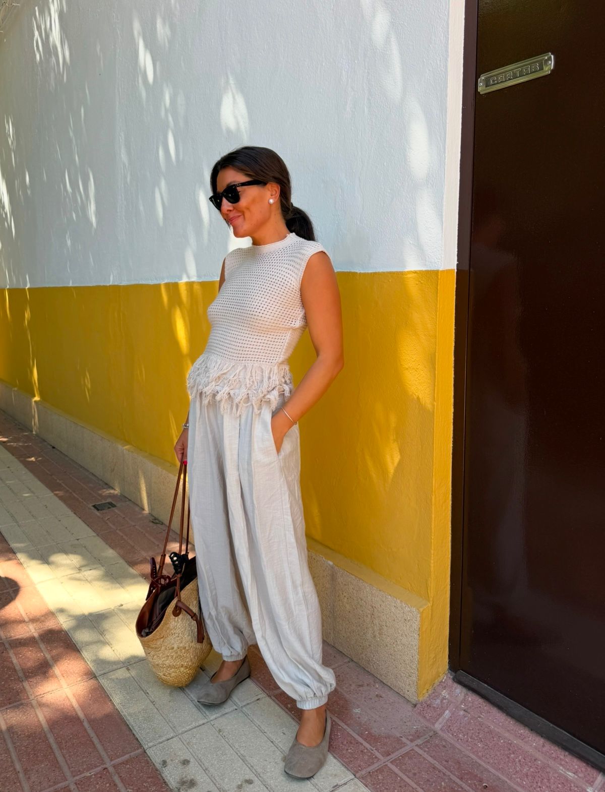 Pantalón Bombacho Beige