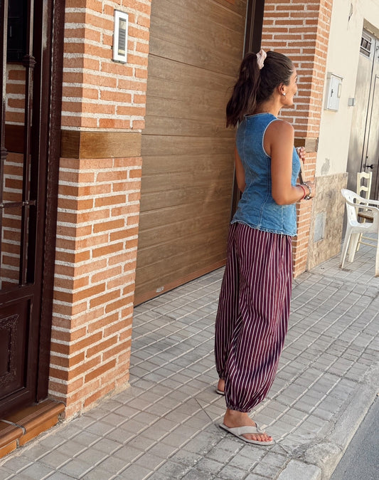 Pantalón Bombacho Burdeos