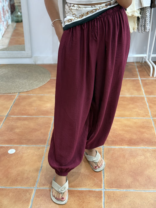 Pantalón Bombacho Burdeos