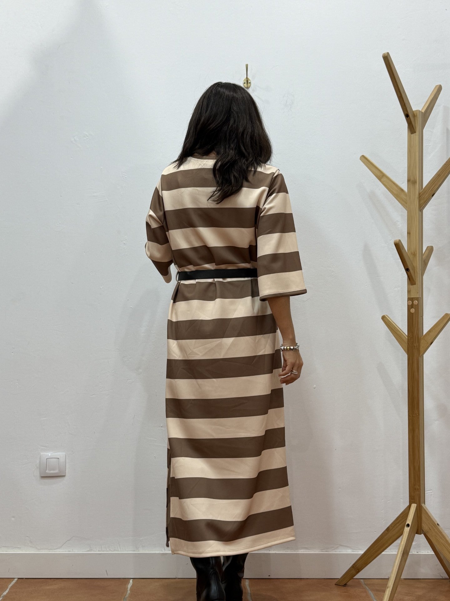 Vestido Cinturón Camel