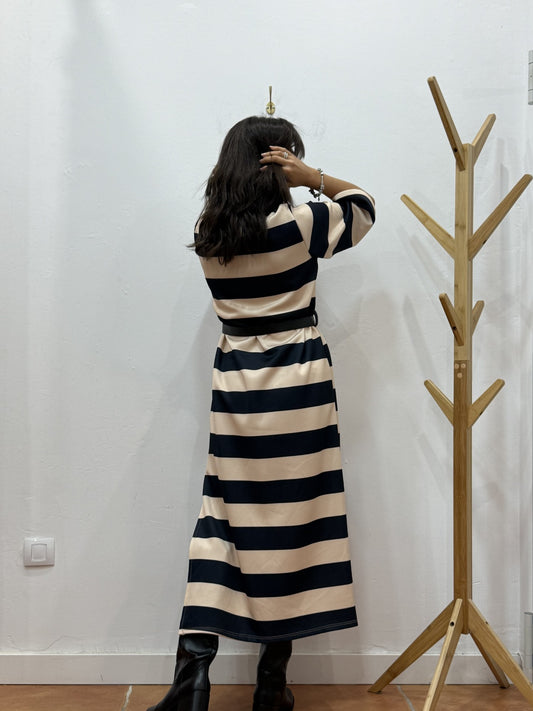 Vestido Cinturón Marino