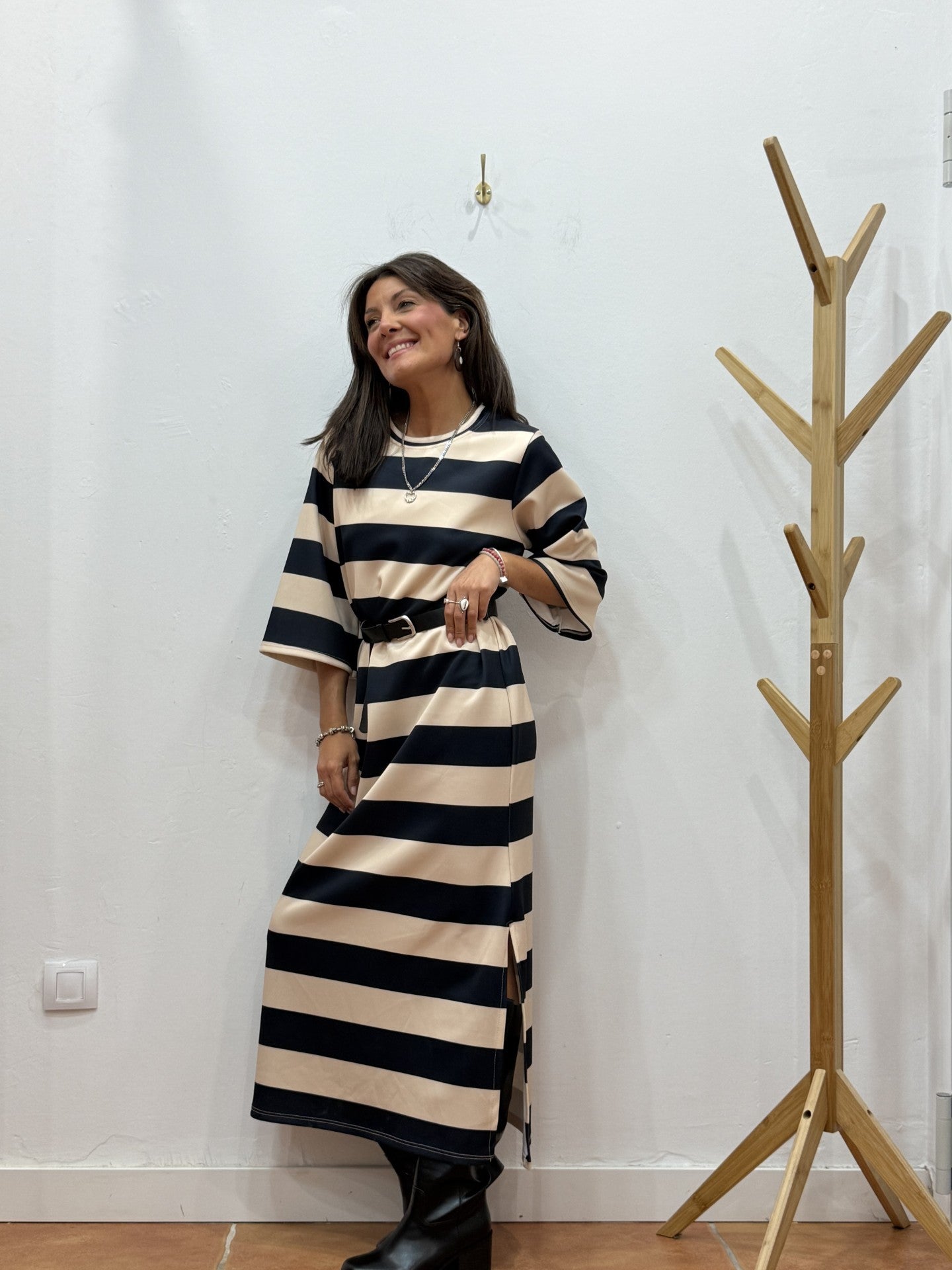 Vestido Cinturón Marino