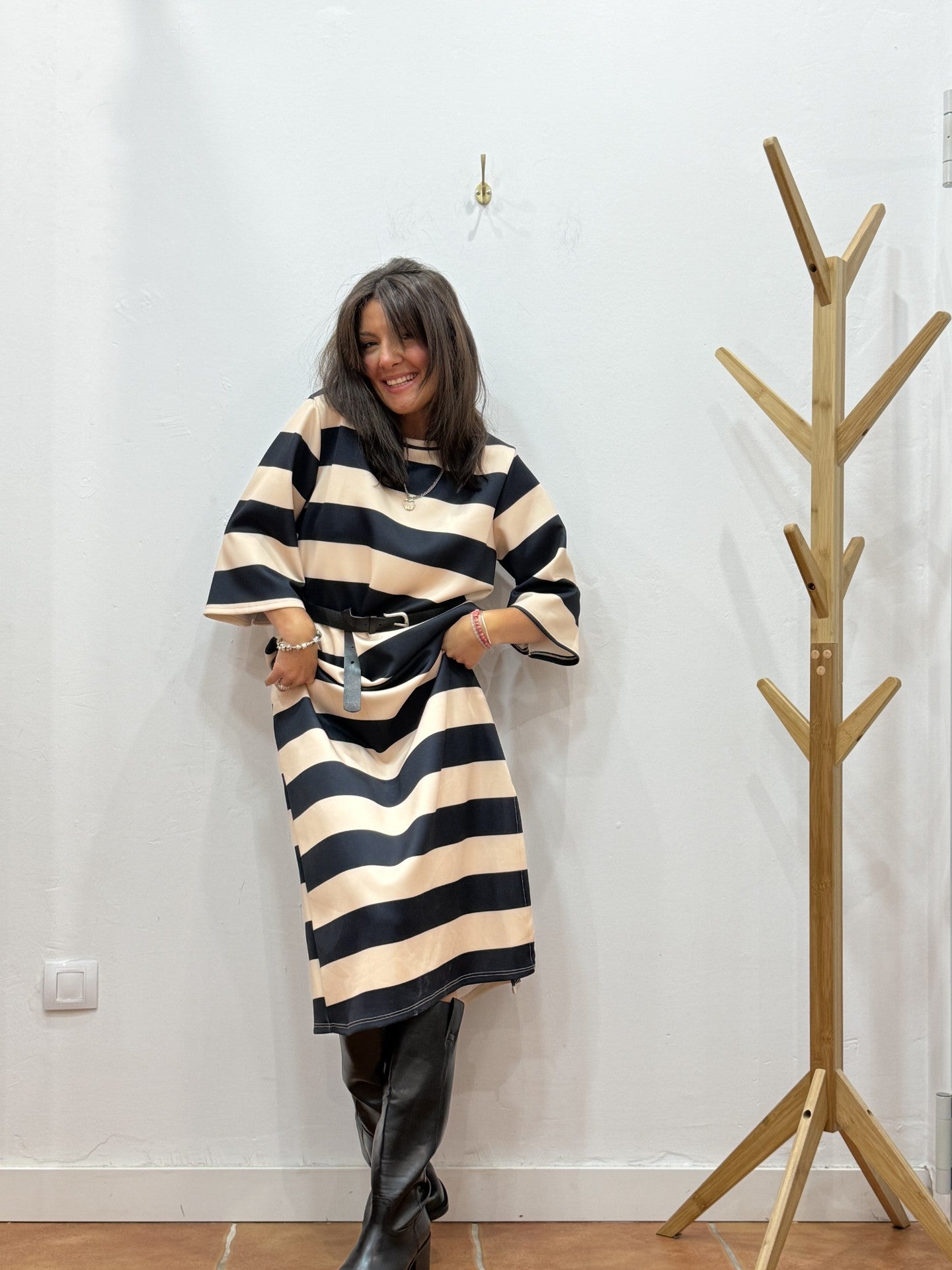 Vestido Cinturón Marino