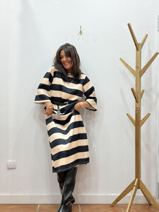 Vestido Cinturón Marino