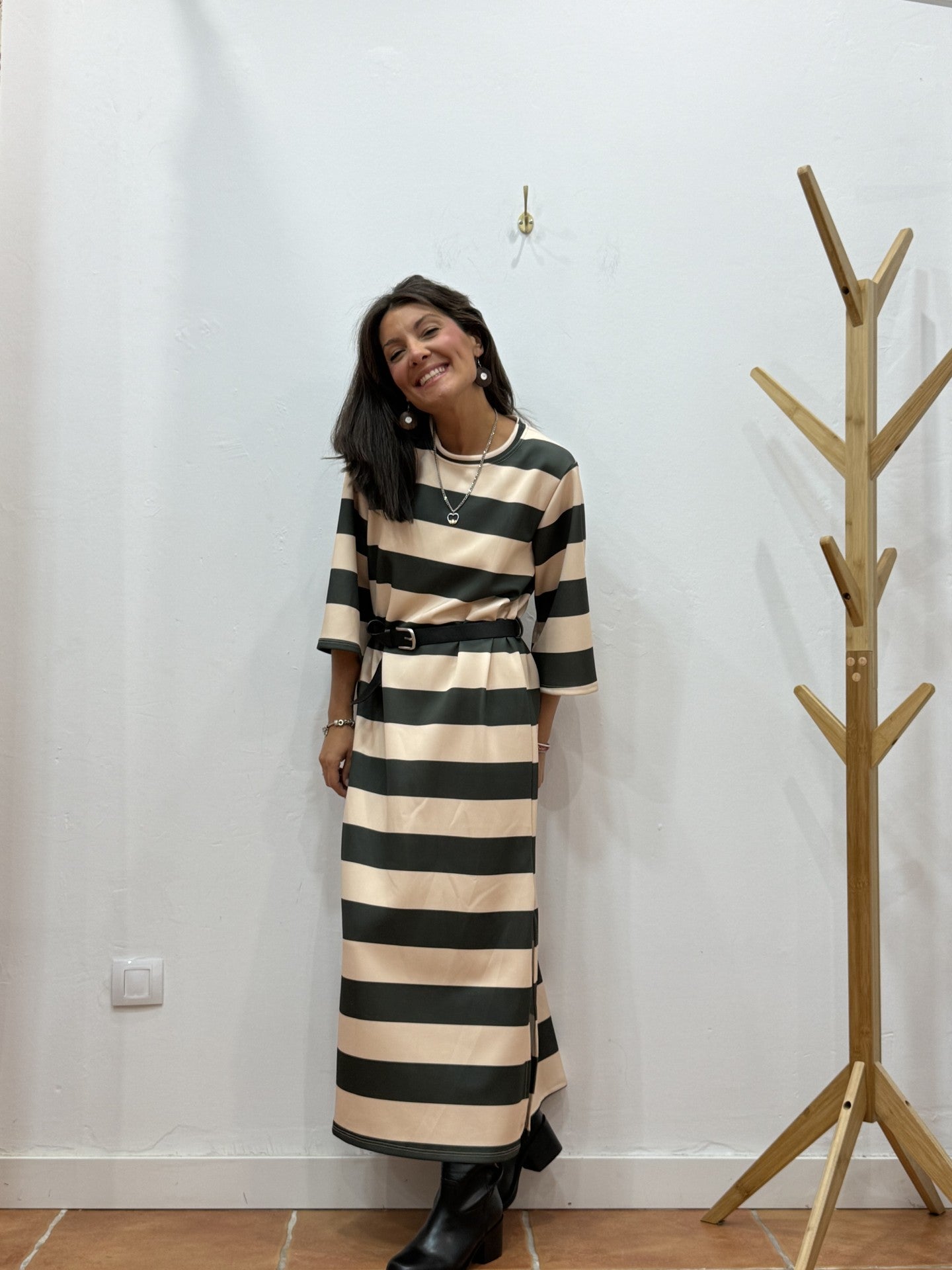 Vestido Cinturón Verde