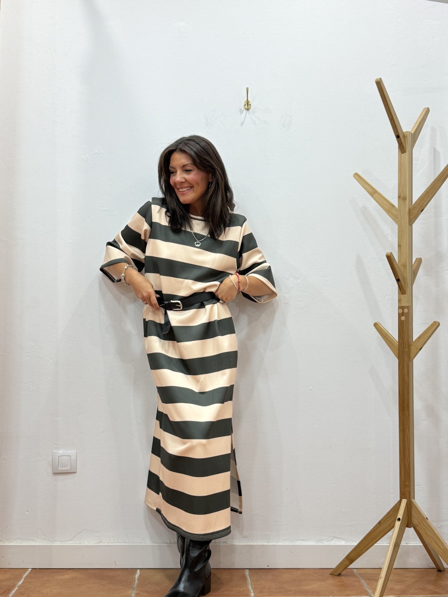 Vestido Cinturón Verde