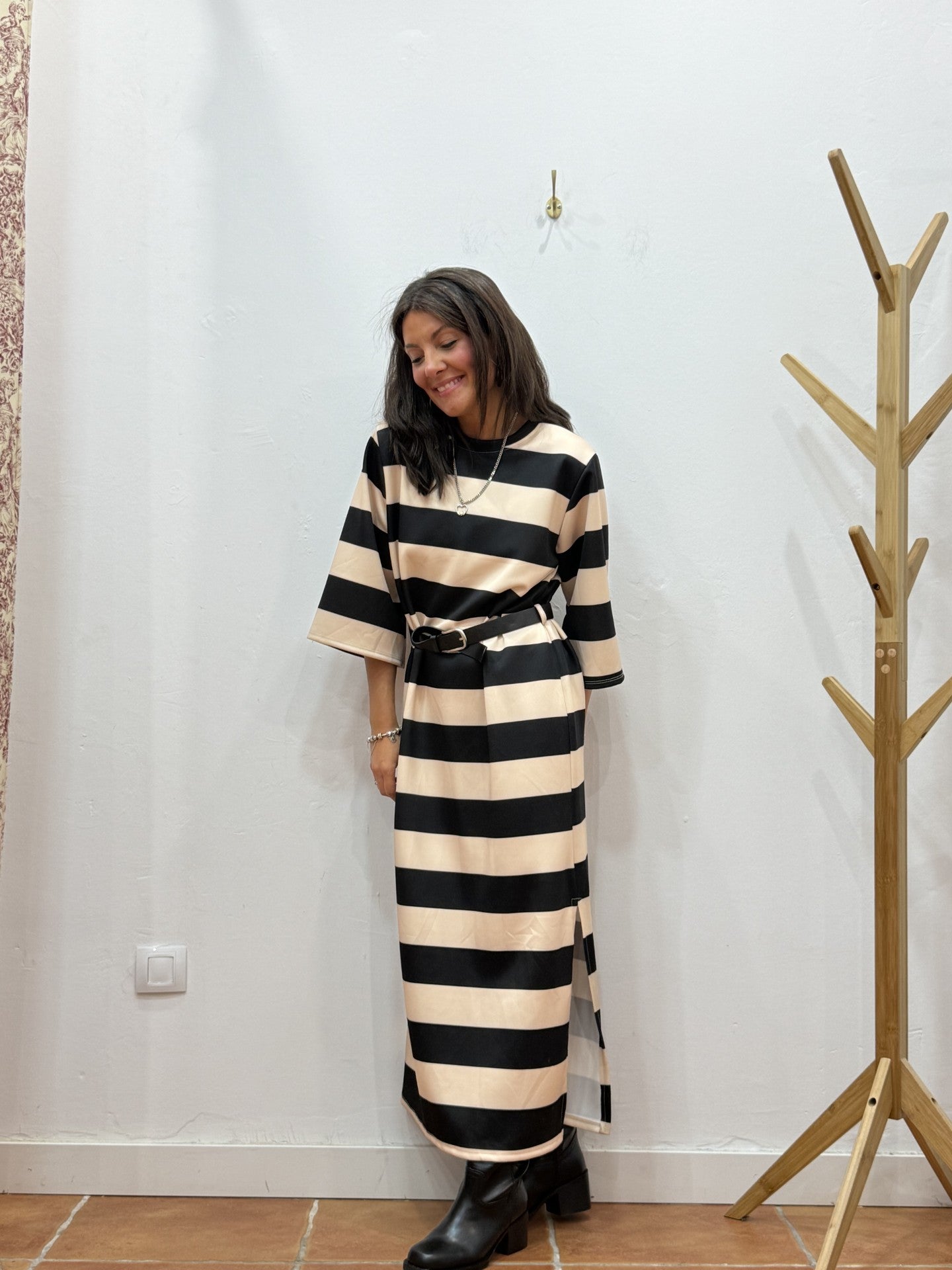Vestido Cinturón Negro