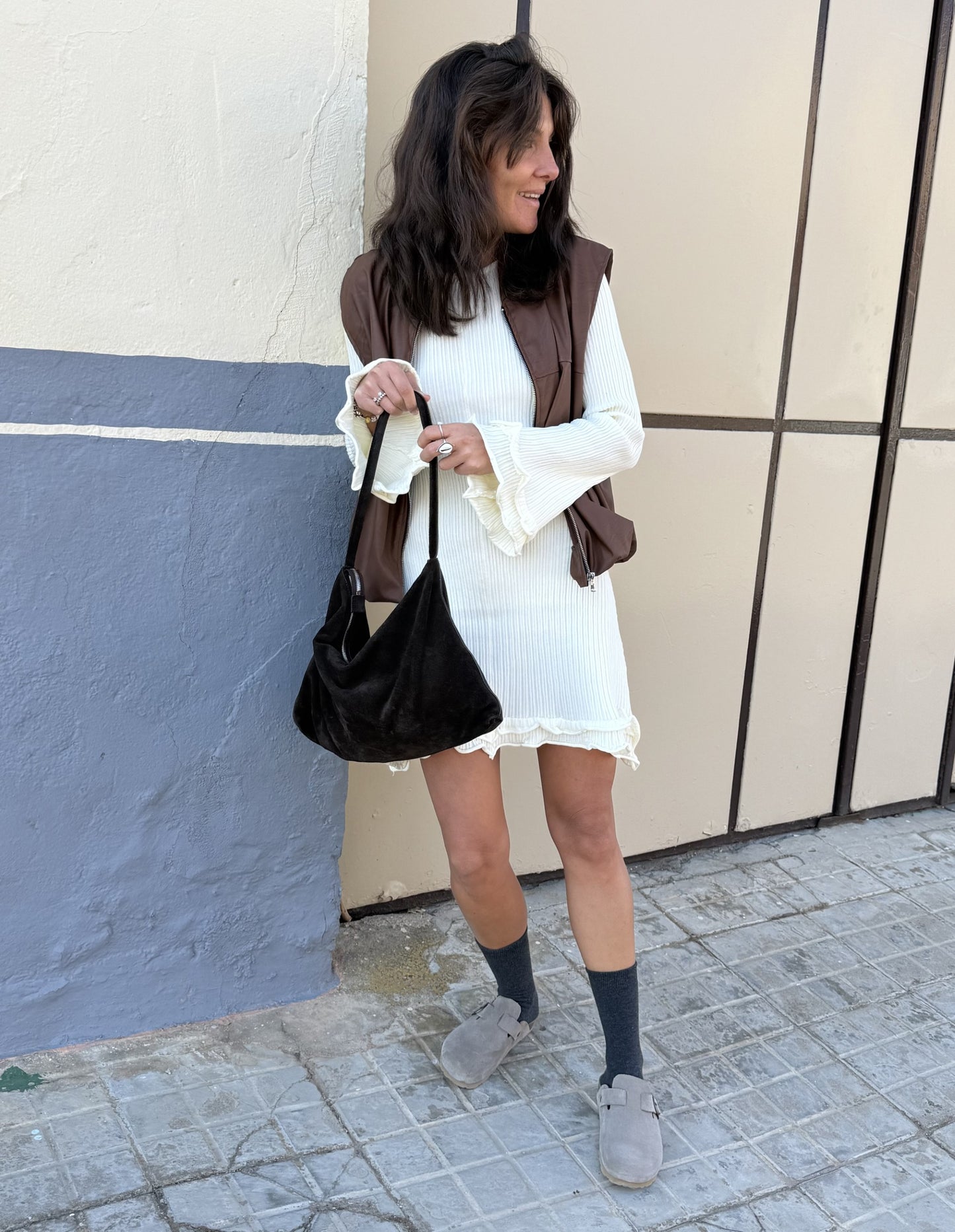 Vestido Volantes  Crudo