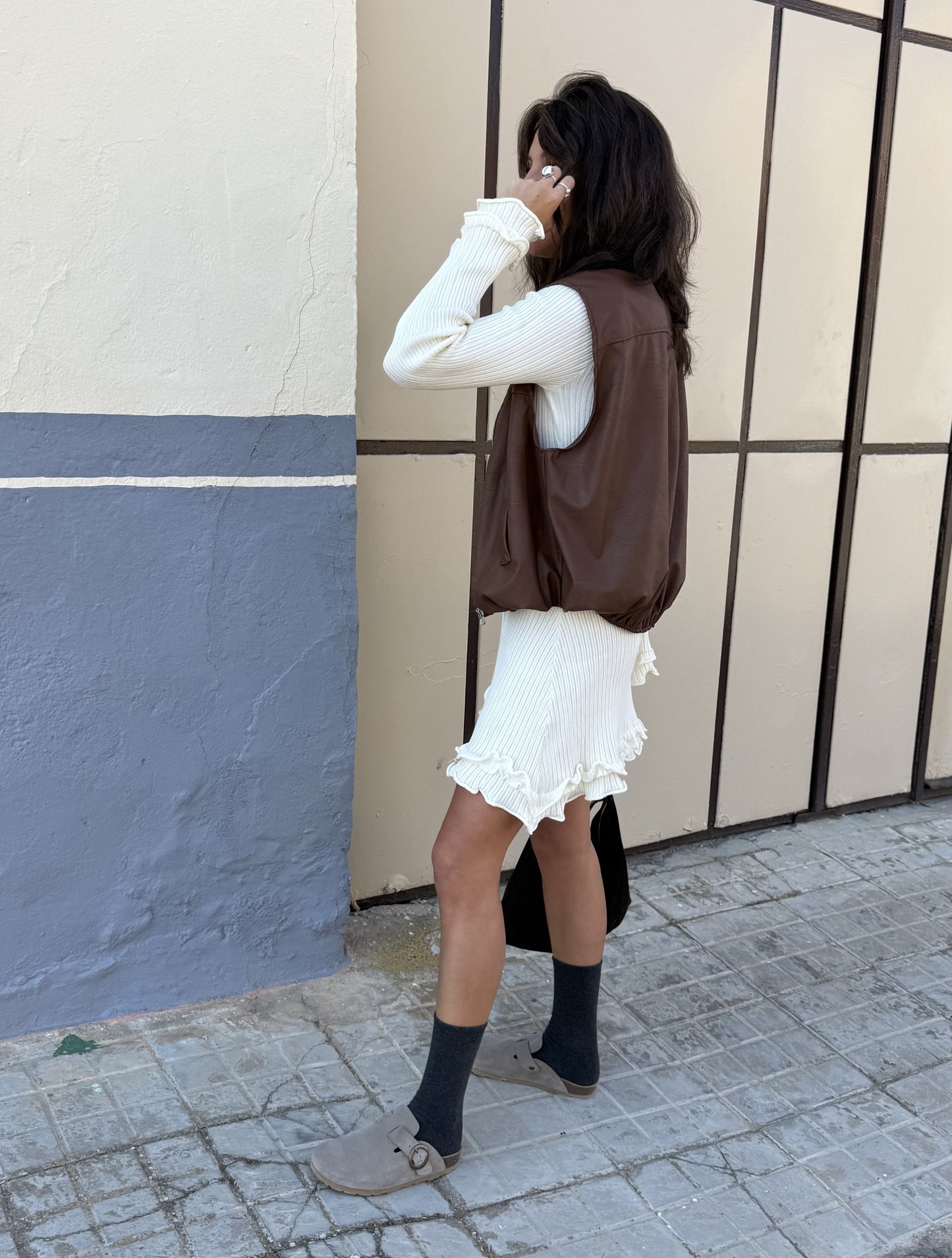 Vestido Volantes  Crudo