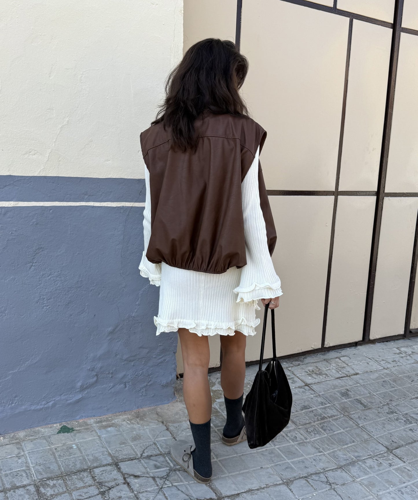 Vestido Volantes  Crudo