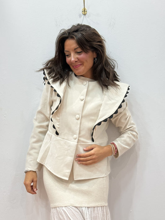 Chaqueta Terciopelo Blanca