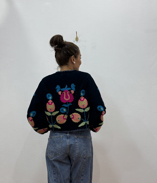 Chaqueta bordada Azul Noche