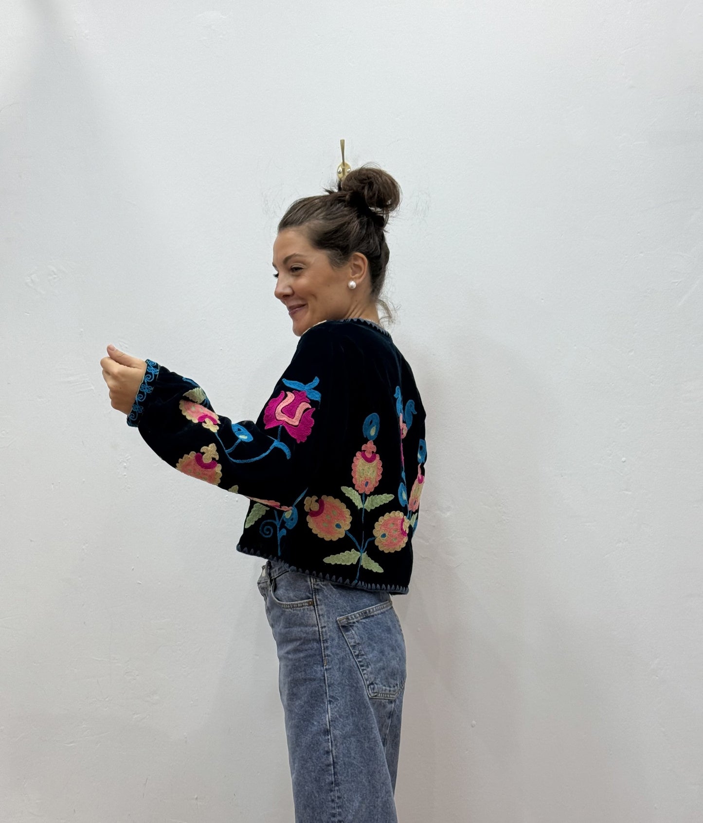 Chaqueta bordada Azul Noche