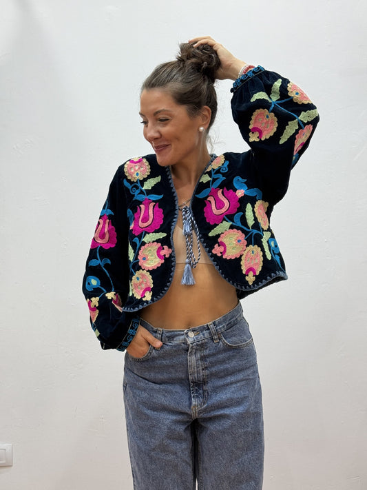 Chaqueta bordada Azul Noche