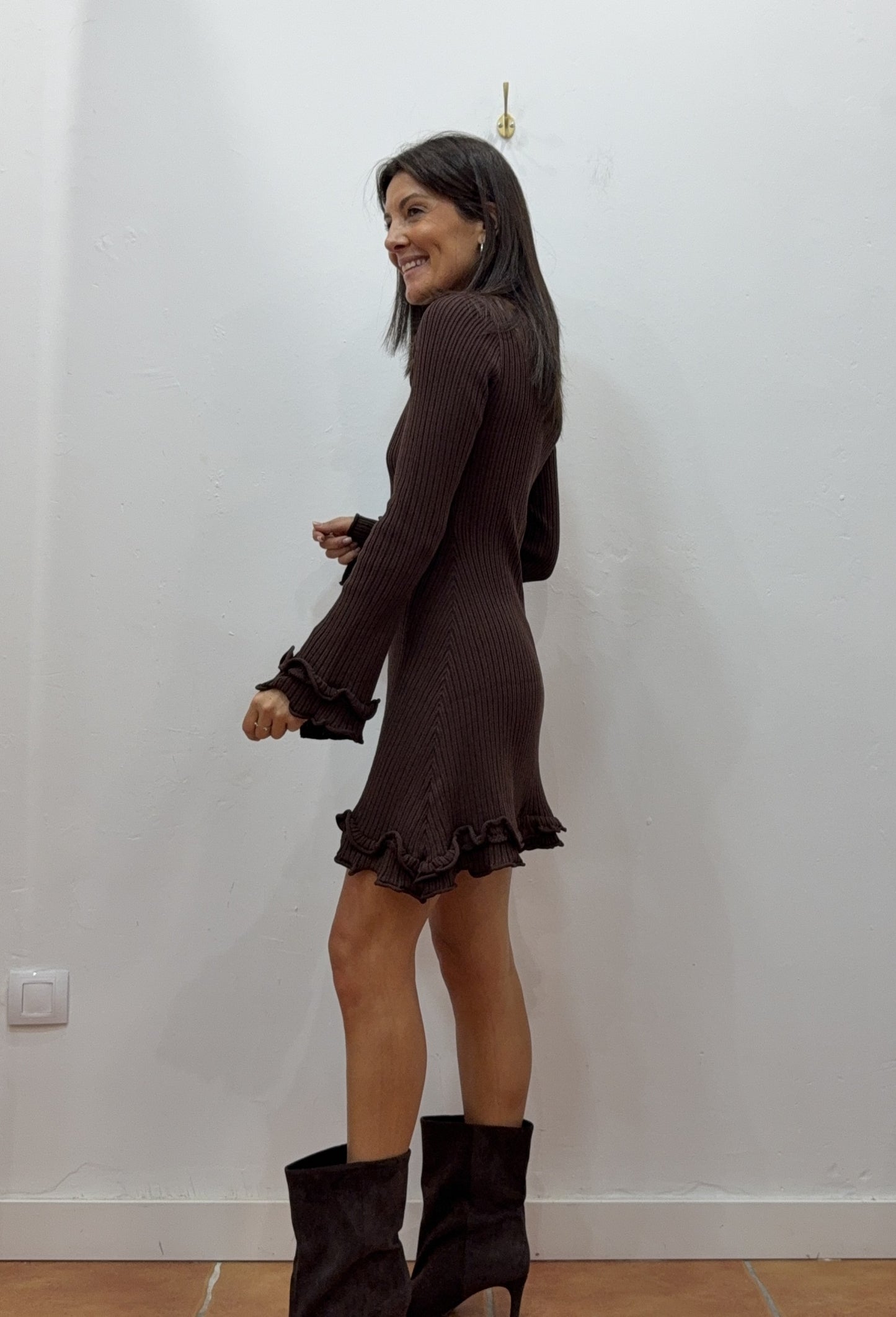 Vestido Volante Chocolate