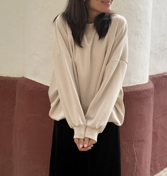 Sudadera Globo Beige