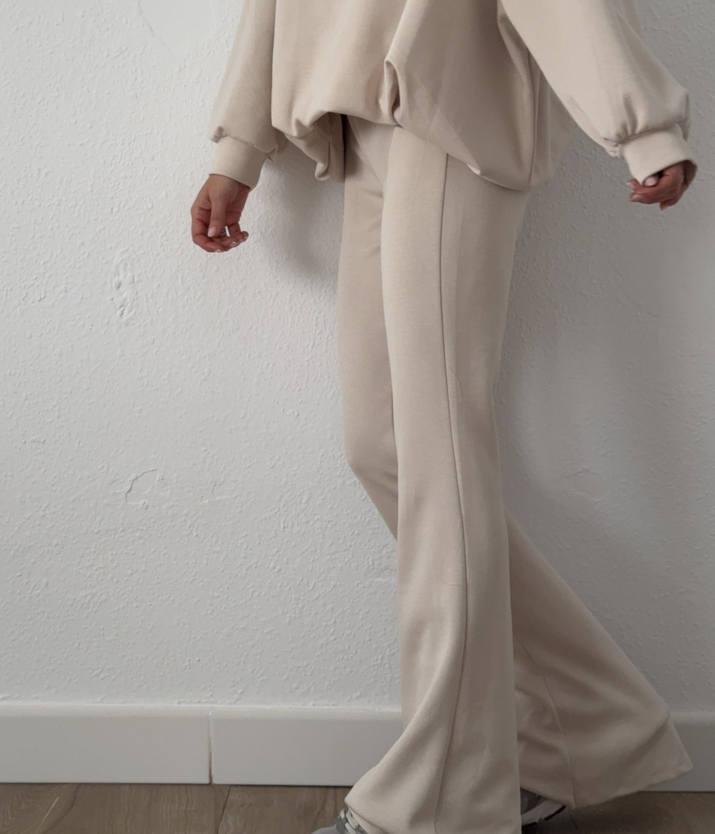 Pantalón Algodón Campana Beige