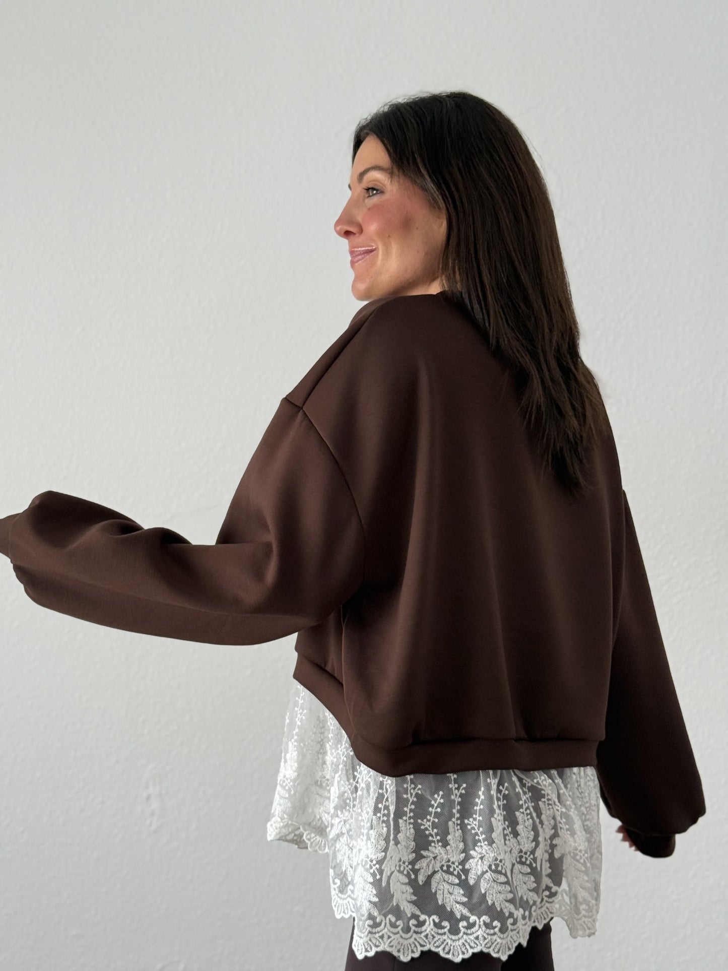 Sudadera Puntilla Chocolate