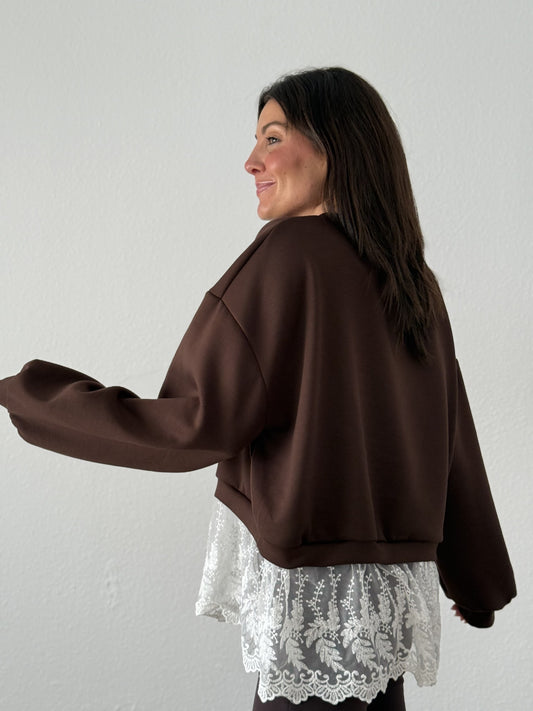 Sudadera Puntilla Chocolate