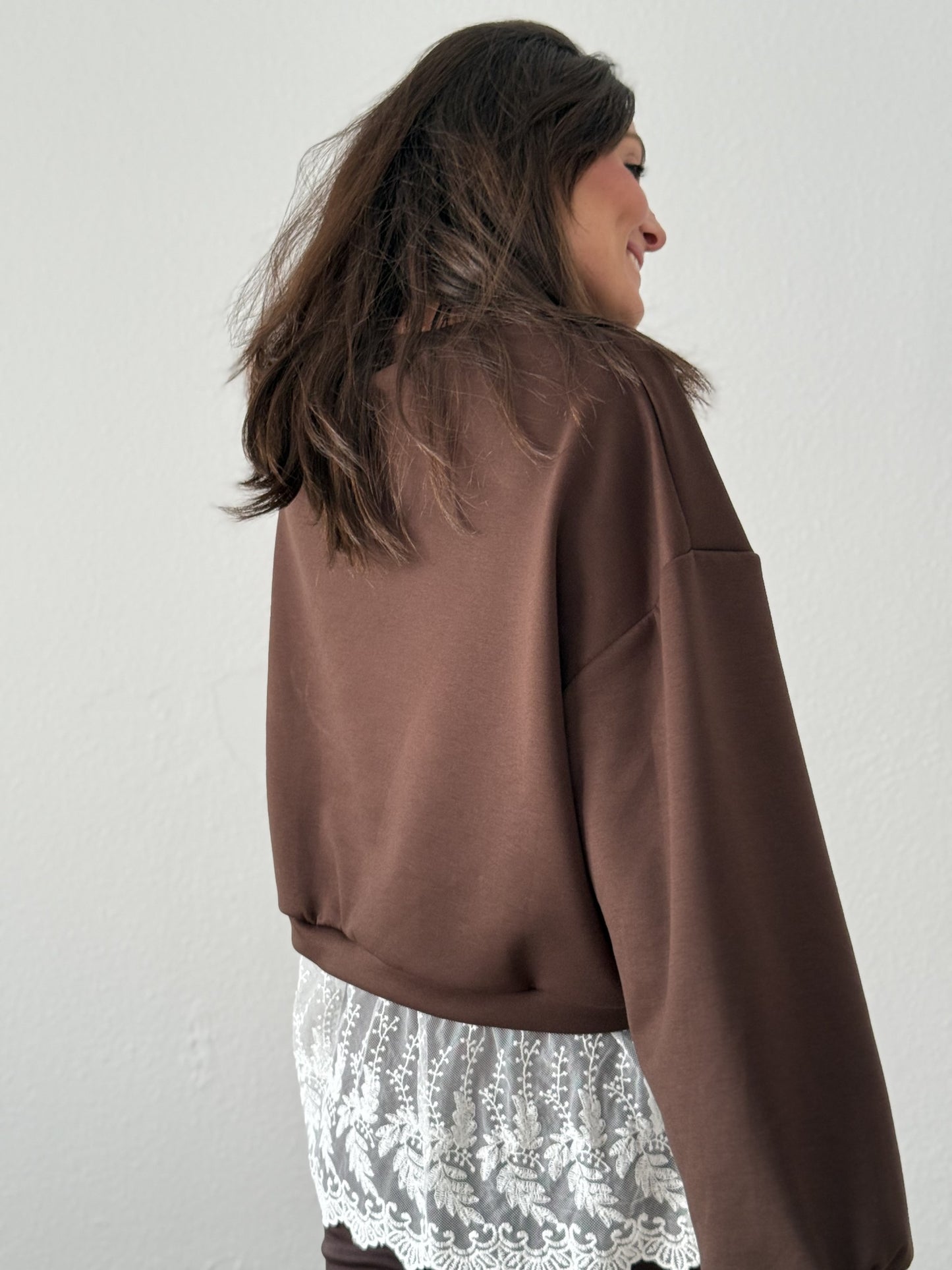 Sudadera Puntilla Chocolate