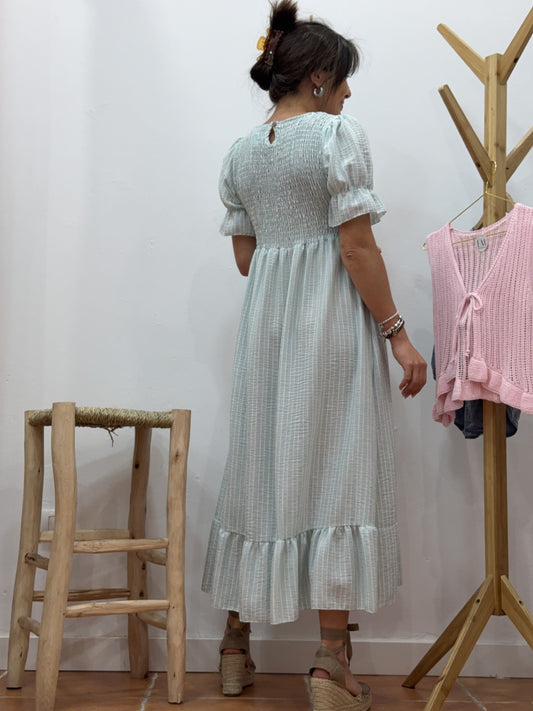 Vestido Vichy Delia celeste