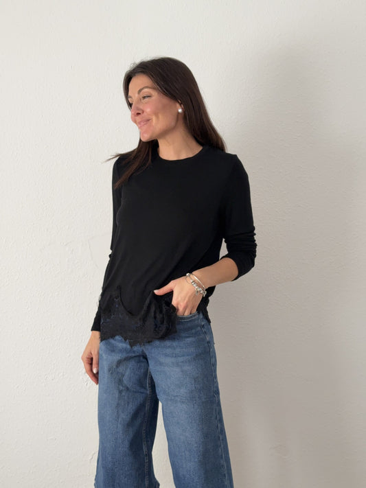 Camiseta Puntilla Negra