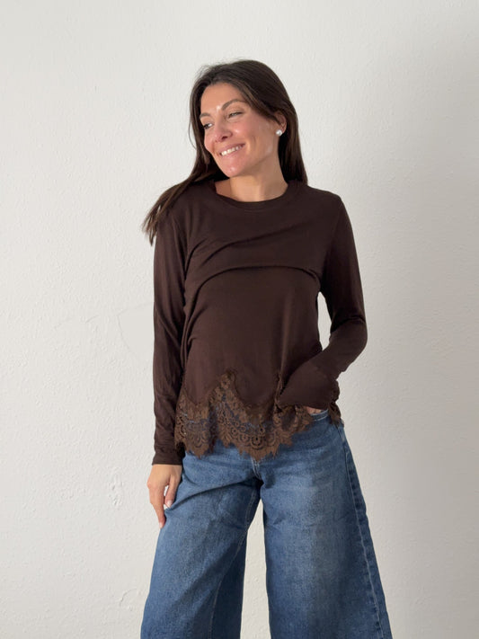 Camiseta Puntilla Chocolate