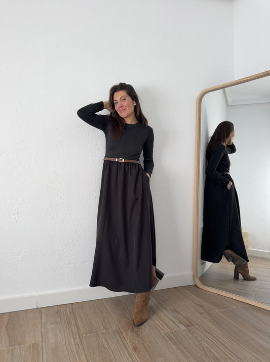 Vestido combinado Cinturón