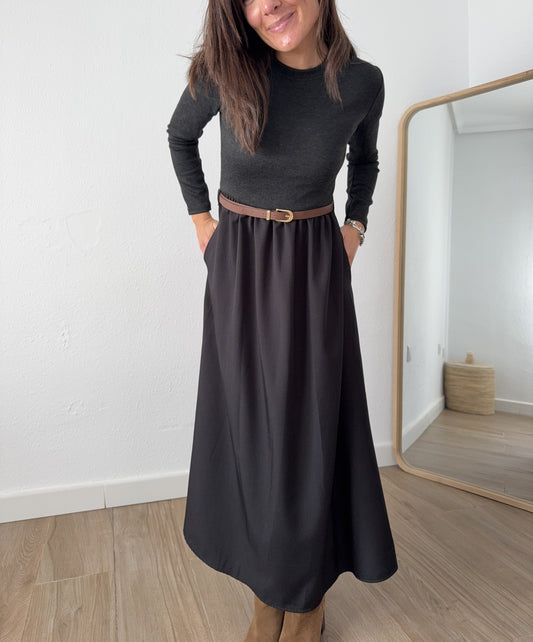 Vestido combinado Cinturón