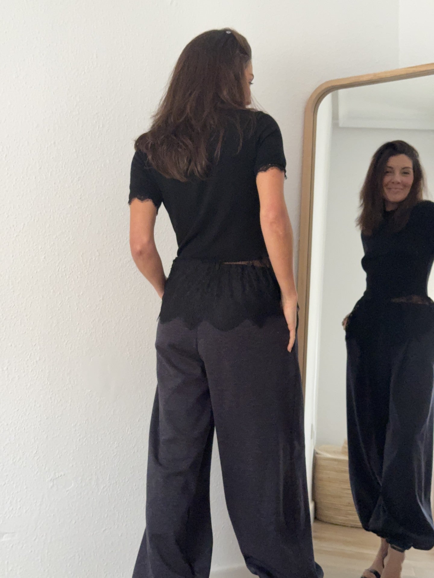 Camiseta Puntilla Negra manga corta