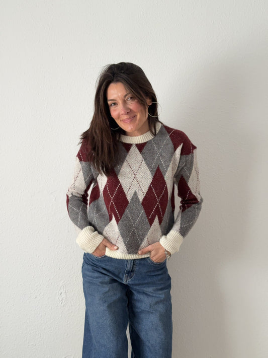 Jersey Rombos Burdeos