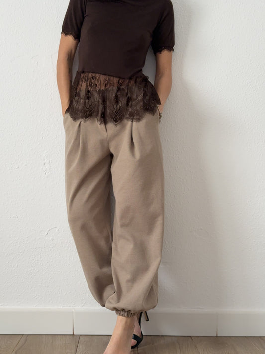 Pantalón Bombacho Beige