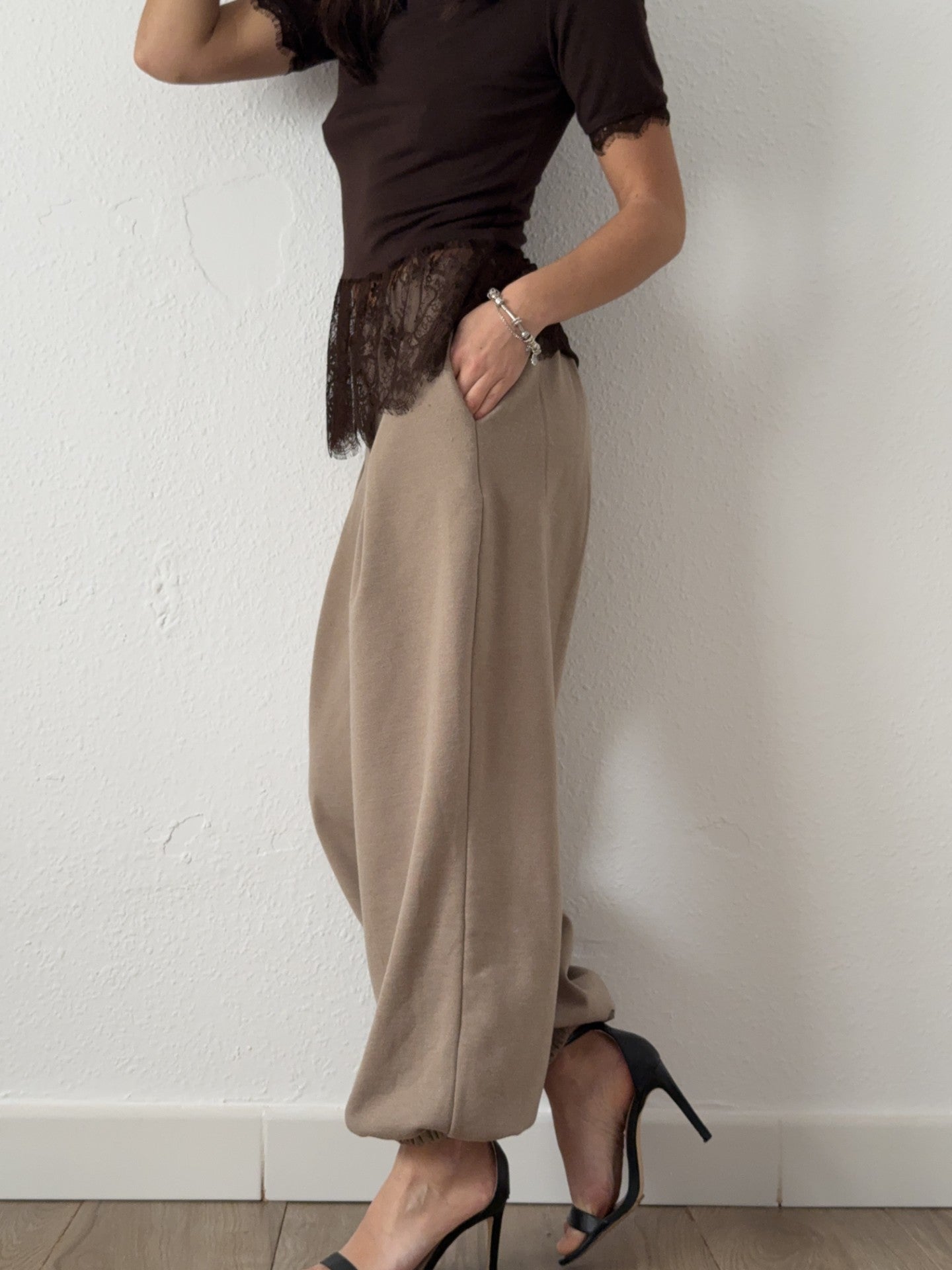 Pantalón Bombacho Beige