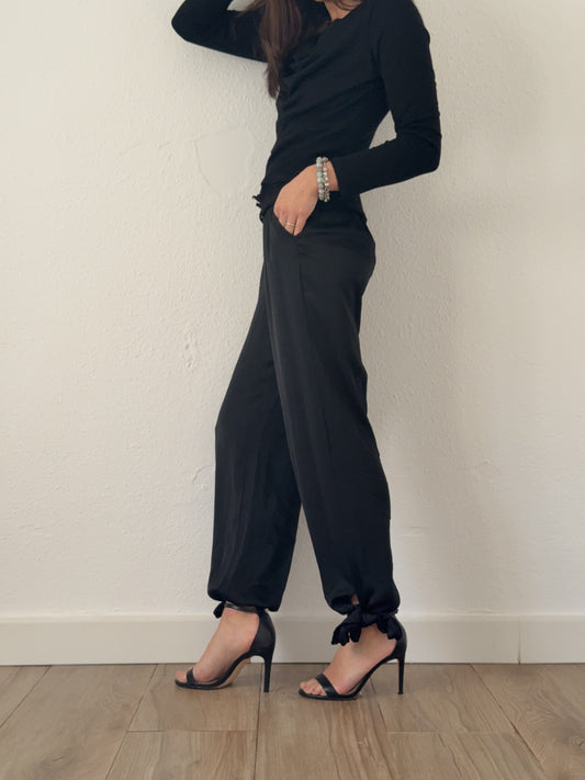 Pantalón Negro lazada