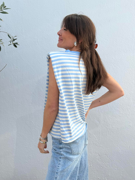 Camiseta Hombreras Celeste