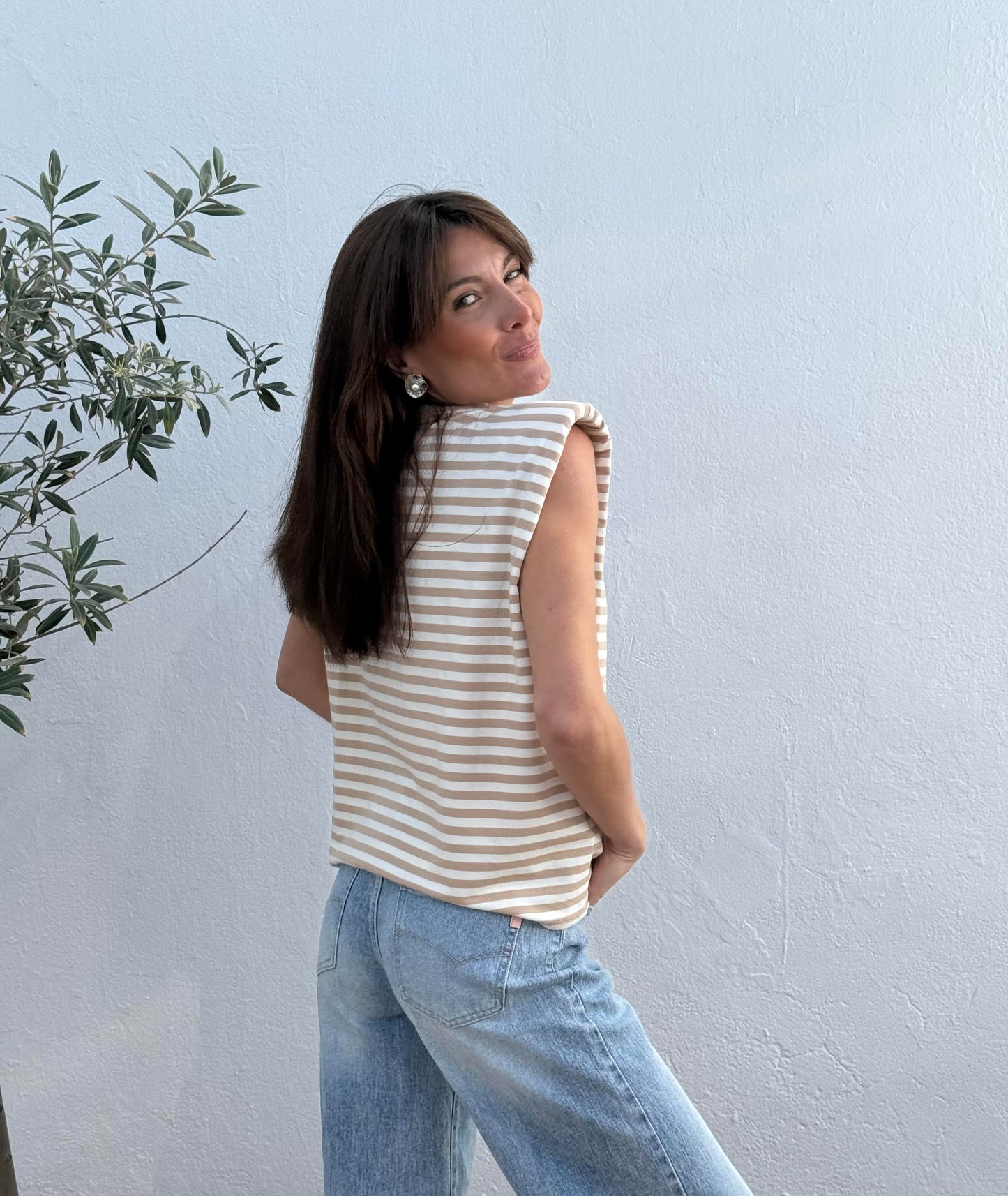 Camiseta Hombreras Beige